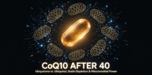 CoQ10 After 40 Ubiquinone vs. Ubiquinol, Statin Depletion, and Mitochondrial Support