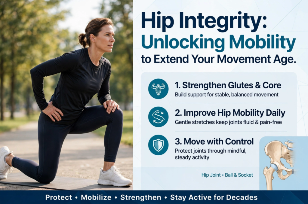 Hip Integrity Unlocking Mobility to Extend Your Movement Age.
