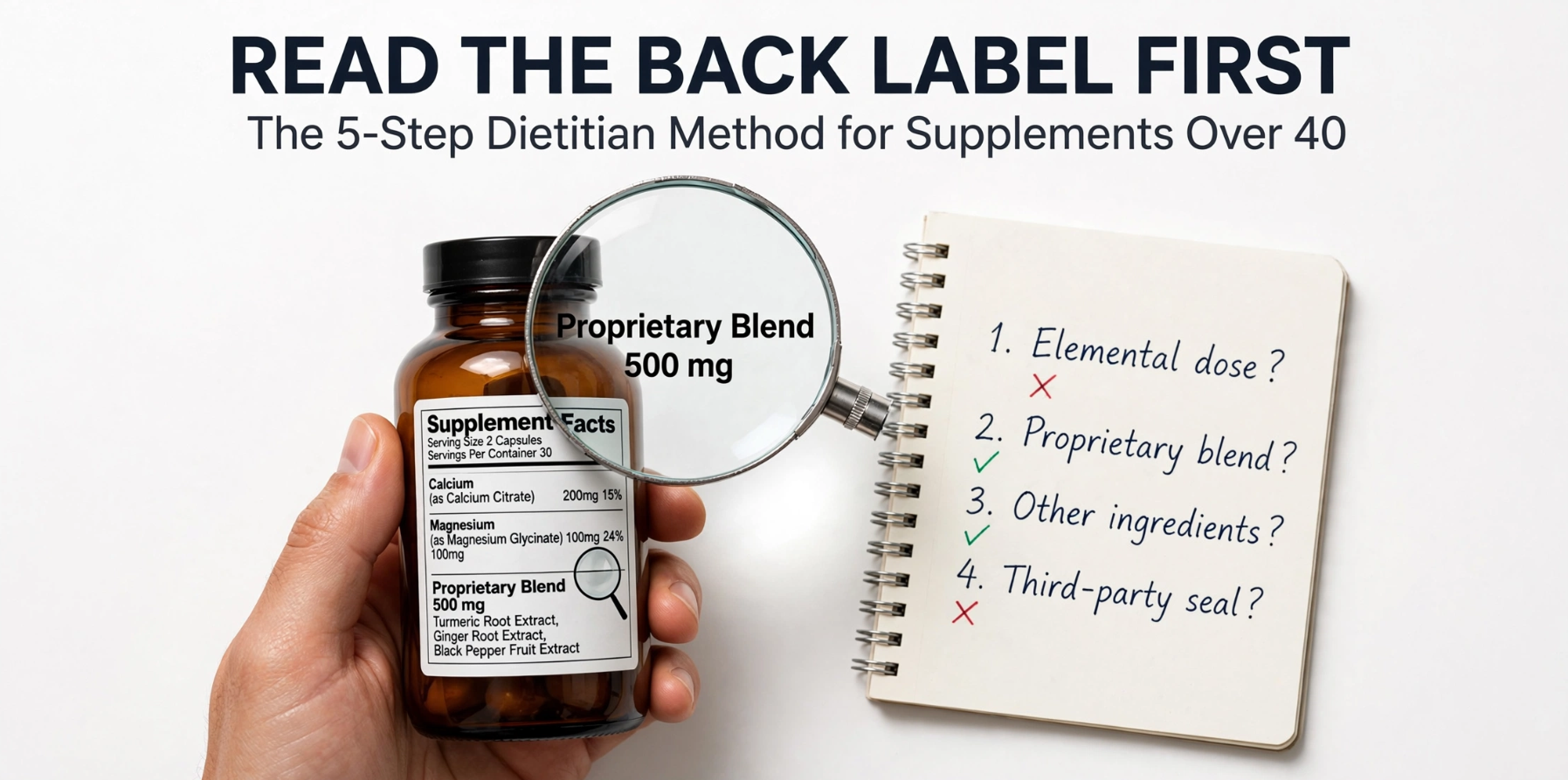 How to Read a Supplement Facts Panel Like a Dietitian The 5-Step Method for Over-40 Americans