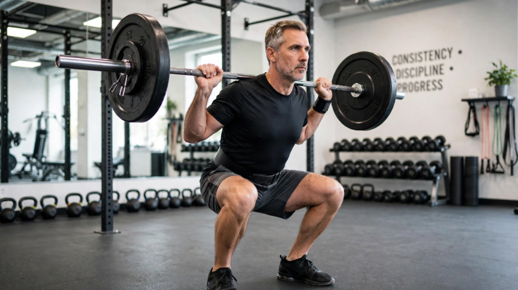 How to perform a perfect squat with proper form for Americans over 40 building lower body strength and mobility