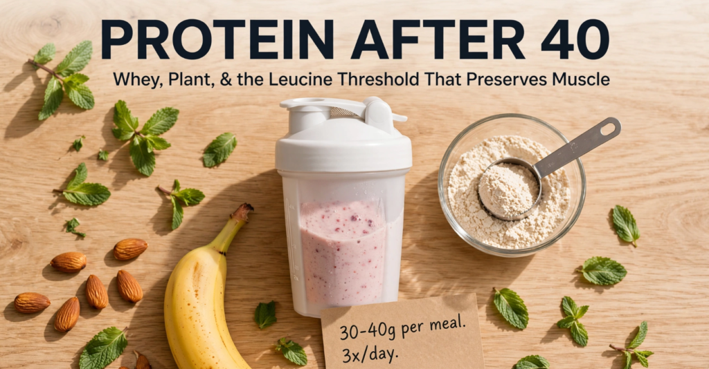 Protein Powder After 40 Whey, Plant, Collagen, and the Anabolic Threshold You Must Know