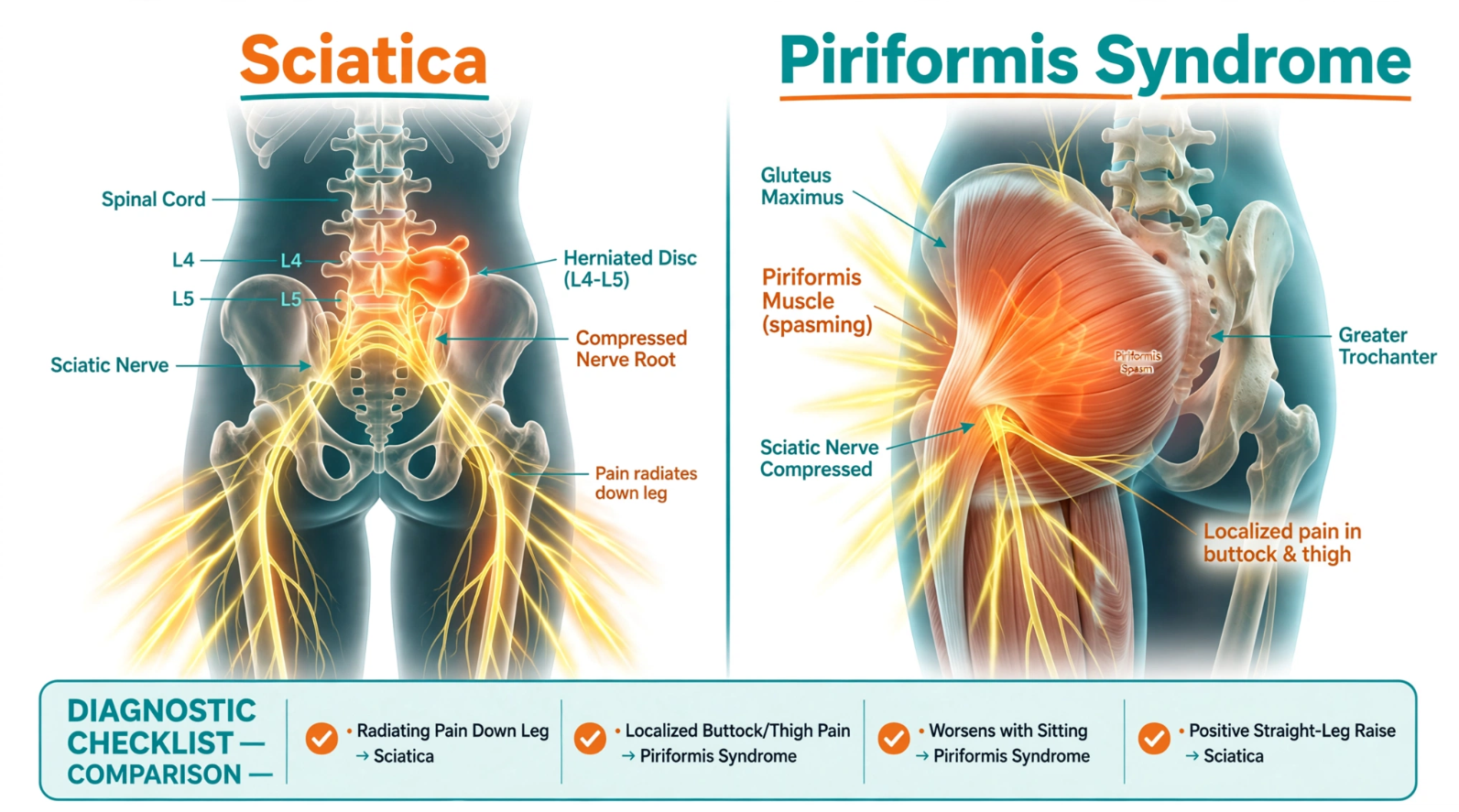 Sciatica vs. Piriformis Syndrome: How to Tell the Difference and Find the Right Treatment (For Men Over 40)