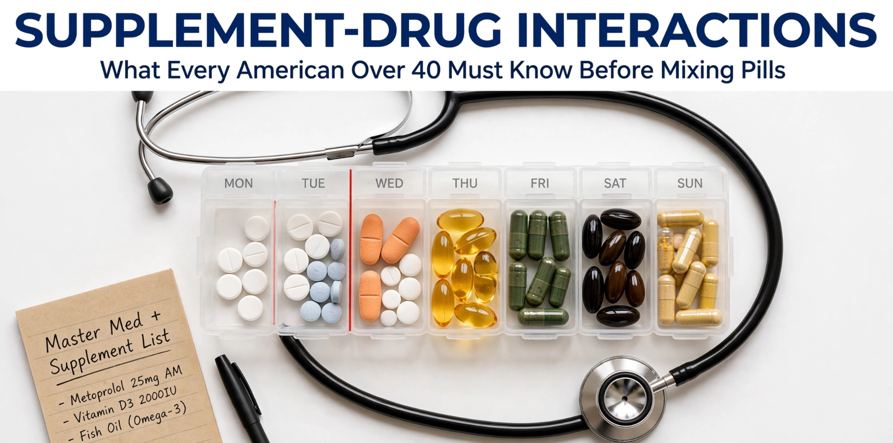 Supplement-Drug Interactions Every American Over 40 Must Know Blood Thinners, Antidepressants, BP Meds, and Statins