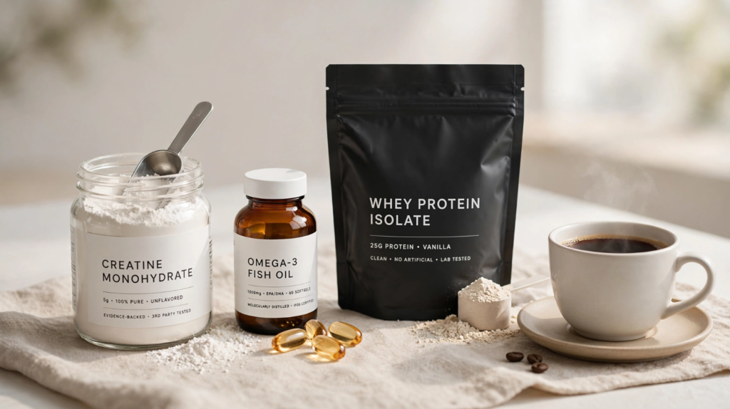 Supplements for strength training creatine protein powder caffeine for Americans over 40