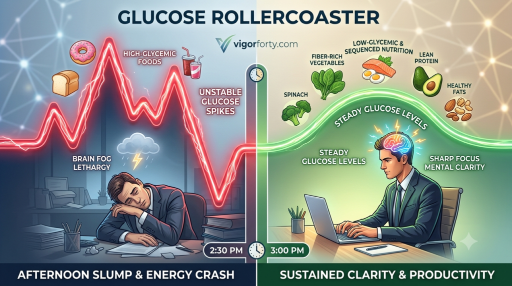 The Glucose Rollercoaster How Blood Sugar Spikes Are Sabotaging Your Afternoon Focus