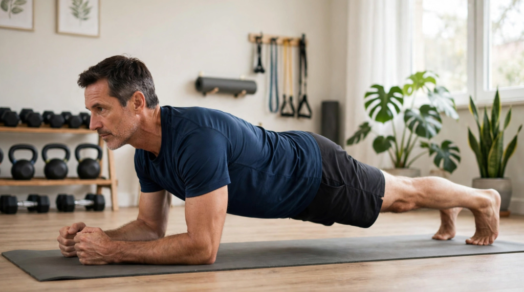 How to perform a proper plank exercise for core stability and strength for Americans over 40