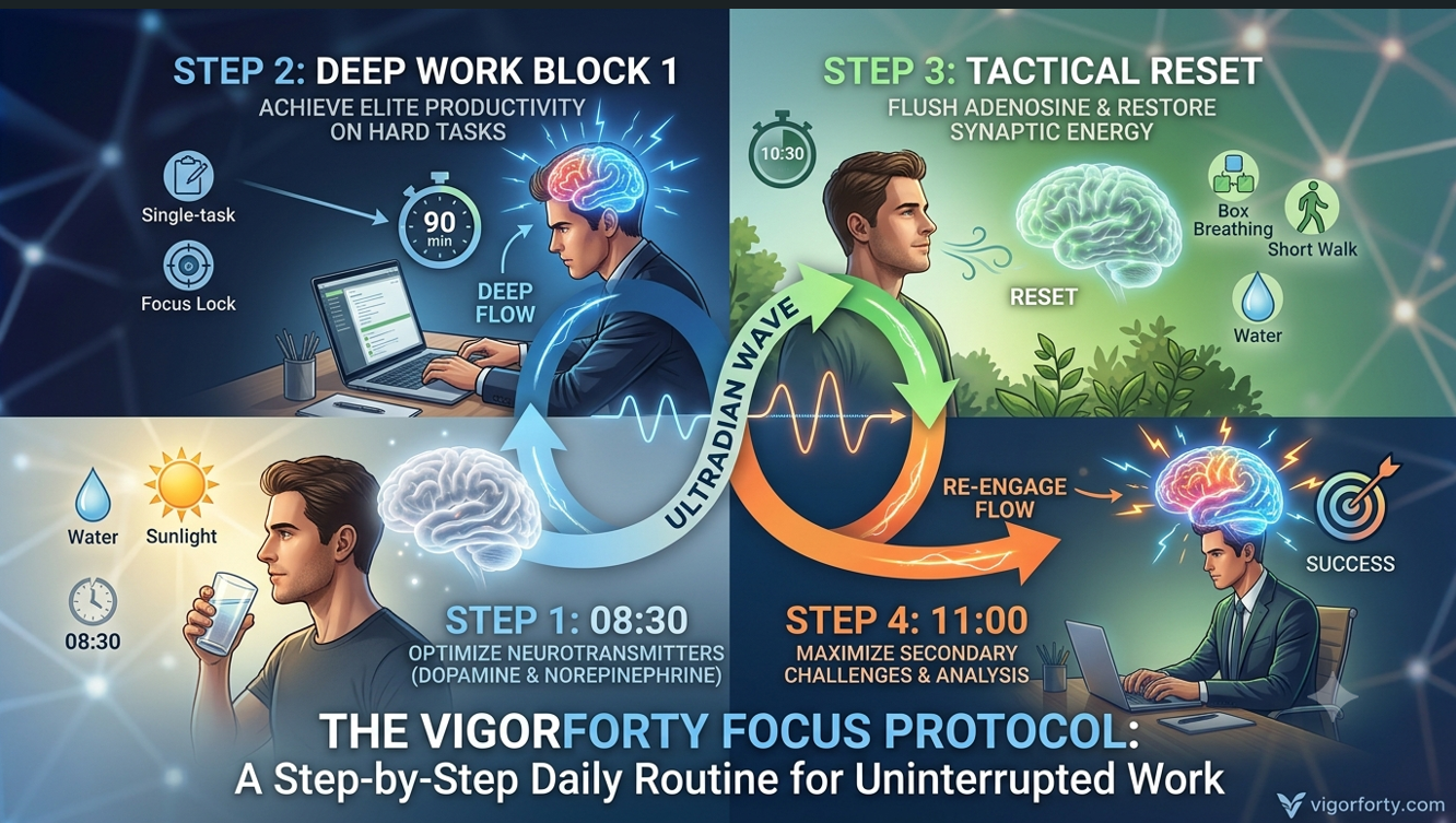 The VigorForty Focus Protocol: A Step-by-Step Daily Routine for Uninterrupted Work