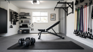 Top 5 home gym equipment pieces for strength training adjustable dumbbells bench resistance bands pull-up bar and mat for Americans over 40
