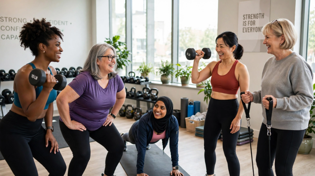 Truth about weightlifting and muscle growth showing women and men getting toned not bulky from strength training for Americans over 40