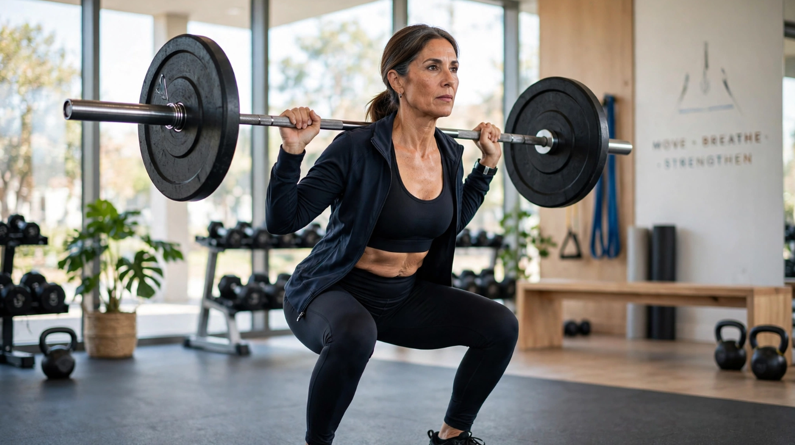 Weightlifting 101 beginner guide for Americans over 40 learning proper squat, deadlift, bench press form